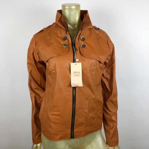 Giarifeng Jackets & Blazers - Giarifeng Faux Leather Moto Jacket Sz M